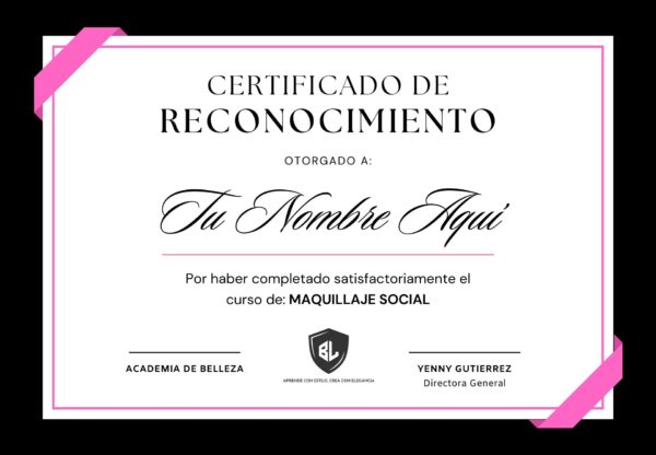 Certificado curso de maquillaje social