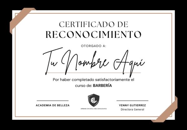 certificado curso de barbería