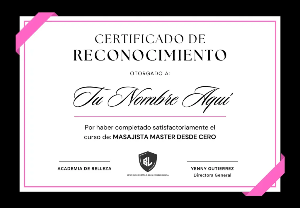 certificado curso de masajes